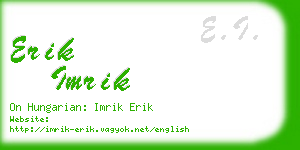 erik imrik business card